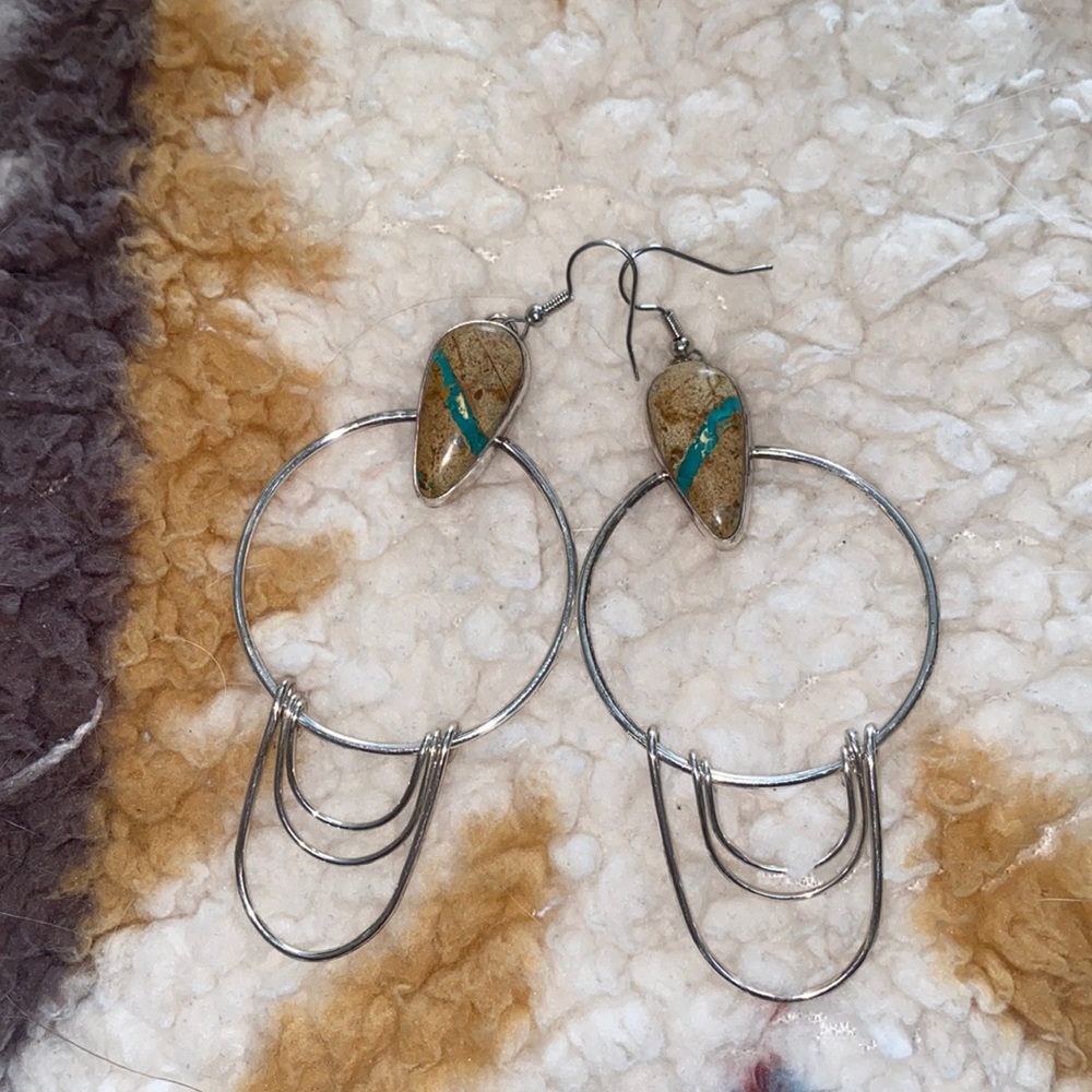 Sterling silver royston ribbon earrings by san martino